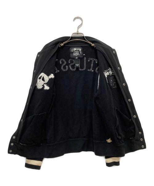 stussy（ステューシー）stussy (ステューシー) クロスボーンスカルスタジャン ブラック サイズ:Mの古着・服飾アイテム