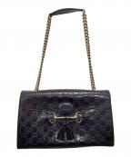 GUCCIグッチ）の古着「エミリー チェーンショルダーバッグ」｜ネイビー