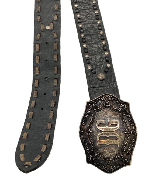 DOLCE & GABBANA（ドルチェ＆ガッバーナ）DOLCE & GABBANA (ドルチェ＆ガッバーナ) レザースタッズベルト ブラック サイズ:95cm/38インチの古着・服飾アイテム