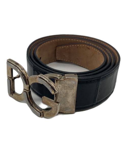 DOLCE & GABBANA（ドルチェ＆ガッバーナ）DOLCE & GABBANA (ドルチェ＆ガッバーナ) DGバックルレザーベルト ブラックの古着・服飾アイテム