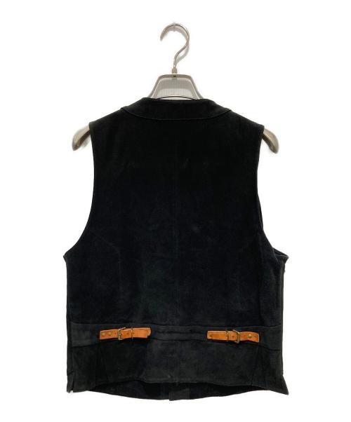 PAUL SMITH（ポールスミス）PAUL SMITH (ポールスミス) カウレザースエードベスト ブラック サイズ:Mの古着・服飾アイテム