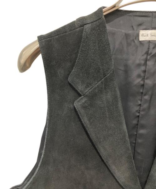 PAUL SMITH（ポールスミス）PAUL SMITH (ポールスミス) カウレザースエードベスト ブラック サイズ:Mの古着・服飾アイテム