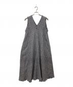 45Rフォーティファイブ・アール）の古着「綿麻ツイードのフリンジドレス」｜ネイビー×ベージュ