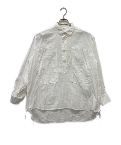 45R（フォーティファイブ・アール）45R (フォーティファイブ・アール) ガーゼ二重織のボーイフレンドシャツ ホワイト サイズ:FREEの古着・服飾アイテム