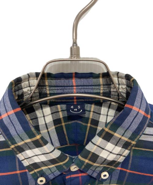 45R（フォーティファイブ・アール）45R (フォーティファイブ・アール) 504オックスの908ローファーボタンダウンシャツ / チェックシャツ ネイビー サイズ:Mの古着・服飾アイテム