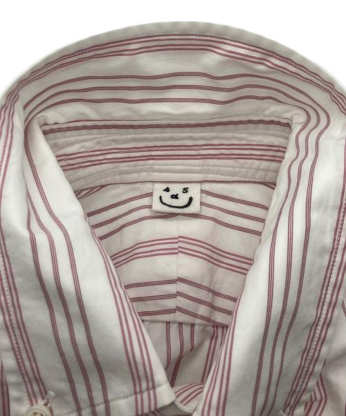 45R（フォーティファイブ・アール）45R (フォーティファイブ・アール) 180番三子の908ローファーボタンダウンシャツ ホワイト×レッド サイズ:2の古着・服飾アイテム