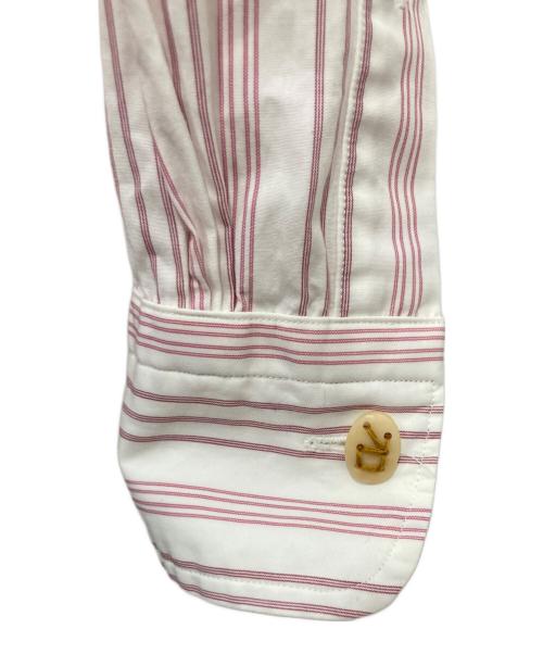 45R（フォーティファイブ・アール）45R (フォーティファイブ・アール) 180番三子の908ローファーボタンダウンシャツ ホワイト×レッド サイズ:2の古着・服飾アイテム