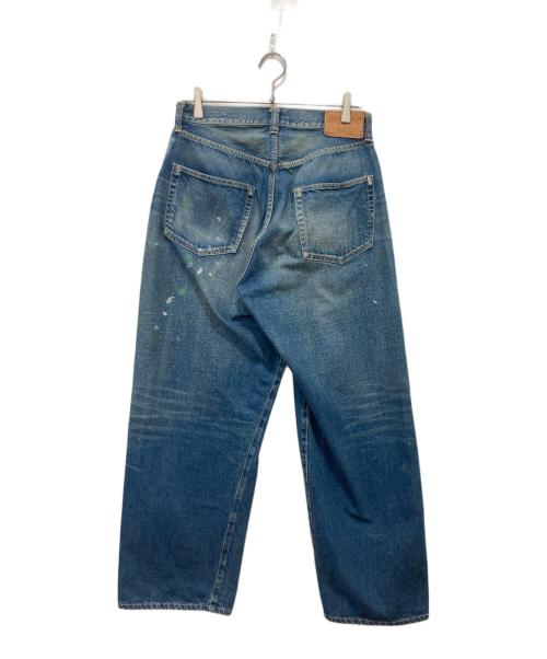 gold（ゴールド）gold (ゴールド) RECYCLED WASTE SUVIN COTTON YARN 11.5oz. DENIM 5POCKET WIDE PANTS VINTAGE WASHED インディゴ サイズ:Mの古着・服飾アイテム