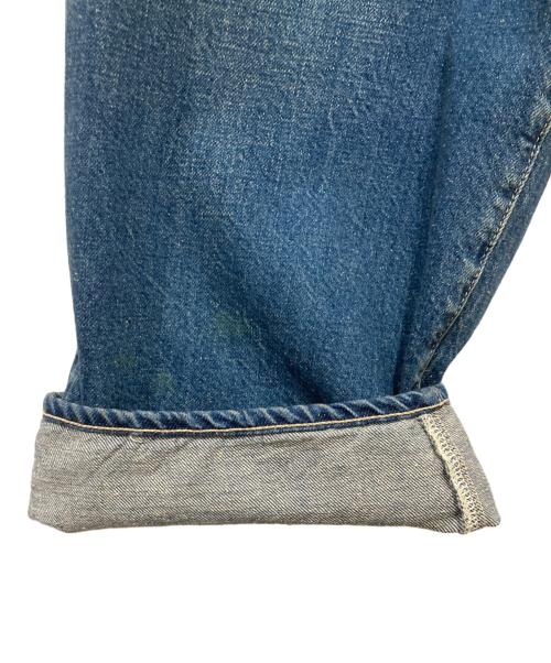 gold（ゴールド）gold (ゴールド) RECYCLED WASTE SUVIN COTTON YARN 11.5oz. DENIM 5POCKET WIDE PANTS VINTAGE WASHED インディゴ サイズ:Mの古着・服飾アイテム