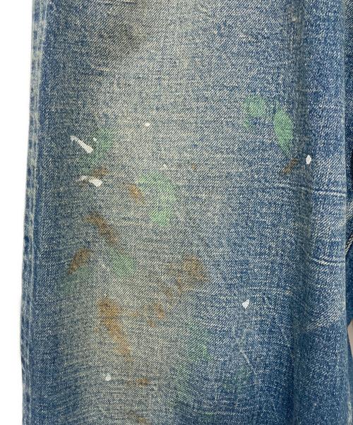 gold（ゴールド）gold (ゴールド) RECYCLED WASTE SUVIN COTTON YARN 11.5oz. DENIM 5POCKET WIDE PANTS VINTAGE WASHED インディゴ サイズ:Mの古着・服飾アイテム