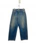 gold（ゴールド）の古着「RECYCLED WASTE SUVIN COTTON YARN 11.5oz. DENIM 5POCKET WIDE PANTS VINTAGE WASHED」｜インディゴ