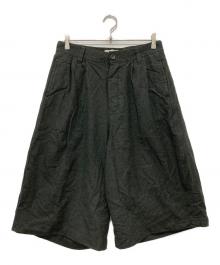 TROVE（トローヴ）の古着「バギーハーフパンツ / ウール混ハーフパンツ」｜ブラック