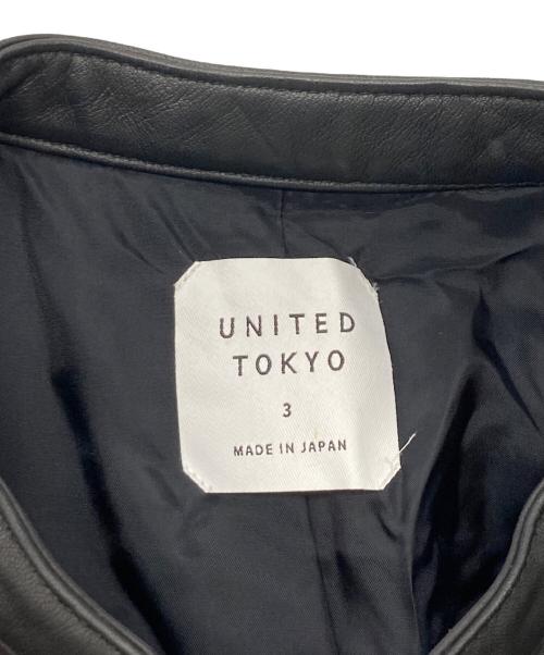 UNITED TOKYO（ユナイテッドトーキョー）UNITED TOKYO (ユナイテッドトーキョー) ラムレザーシングルライダースジャケット ブラック サイズ:3の古着・服飾アイテム