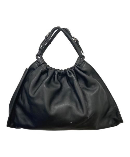 GUCCI（グッチ）GUCCI (グッチ) レザーハンドバッグ ブラックの古着・服飾アイテム