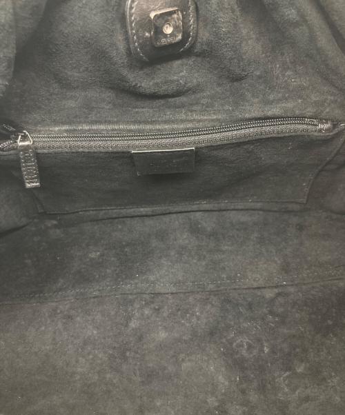 GUCCI（グッチ）GUCCI (グッチ) レザーハンドバッグ ブラックの古着・服飾アイテム