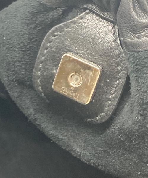 GUCCI（グッチ）GUCCI (グッチ) レザーハンドバッグ ブラックの古着・服飾アイテム