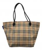 BURBERRY BLUE LABELバーバリー ブルー レーベル）の古着「ノバチェックトートバッグ」｜ベージュ×ブラック