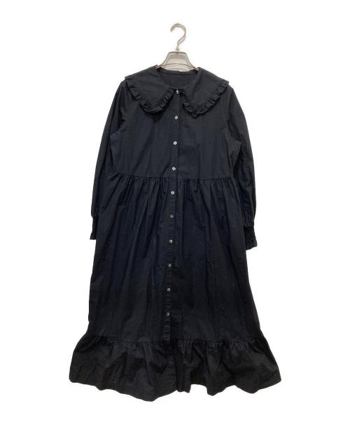 BEAMS BOY（ビームスボーイ）BEAMS BOY (ビームスボーイ) タイプライターユーロギャザーワンピース ブラック サイズ:不明の古着・服飾アイテム