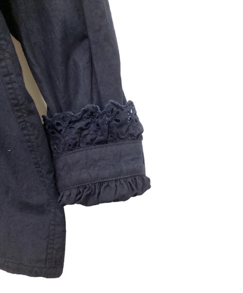 45R（フォーティファイブ・アール）45R (フォーティファイブ・アール) バチストのカットワークブラウス ネイビー サイズ:Freeの古着・服飾アイテム