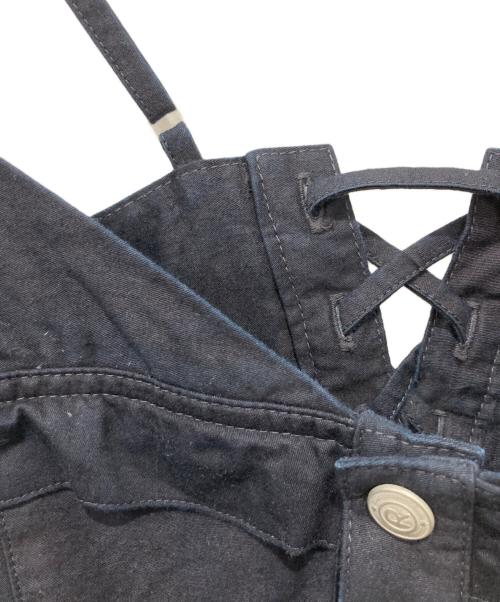 45R（フォーティファイブ・アール）45R (フォーティファイブ・アール) 薄バックサテンのティアードフリルキャミ ネイビー サイズ:Freeの古着・服飾アイテム