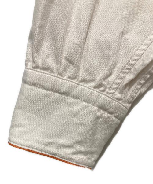 45R（フォーティファイブ・アール）45R (フォーティファイブ・アール) スーピマオックスの908パジャマシャツ ホワイト×オレンジ サイズ:2の古着・服飾アイテム