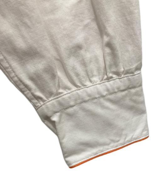 45R（フォーティファイブ・アール）45R (フォーティファイブ・アール) スーピマオックスの908パジャマシャツ ホワイト×オレンジ サイズ:2の古着・服飾アイテム