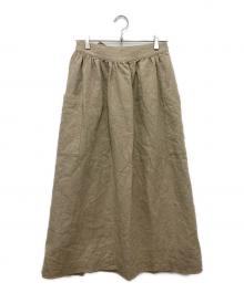 45R（フォーティファイブ・アール）の古着「リネンクロスのエプロンスカート」｜ベージュ