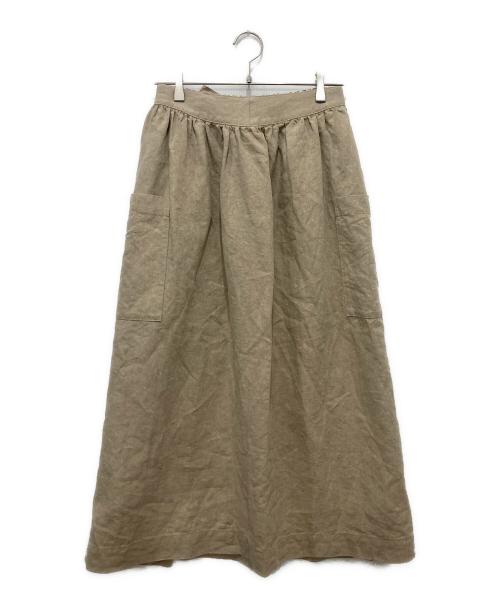 45R（フォーティファイブ・アール）45R (フォーティファイブ・アール) リネンクロスのエプロンスカート ベージュ サイズ:FREEの古着・服飾アイテム