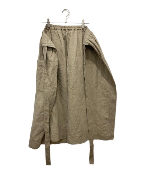 45R（フォーティファイブ・アール）45R (フォーティファイブ・アール) リネンクロスのエプロンスカート ベージュ サイズ:FREEの古着・服飾アイテム
