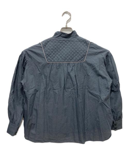 mina perhonen（ミナ ペルホネン）mina perhonen (ミナ ペルホネン) particule 長袖コットンシルクブラウス グレー サイズ:Sの古着・服飾アイテム