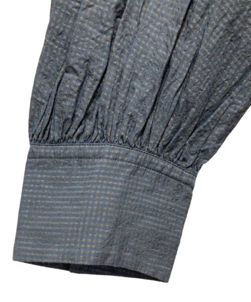 mina perhonen（ミナ ペルホネン）mina perhonen (ミナ ペルホネン) particule 長袖コットンシルクブラウス グレー サイズ:Sの古着・服飾アイテム