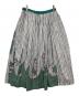 mina perhonen (ミナ ペルホネン) swing シルクコットンスカート グリーン×ホワイト サイズ:M：55000円