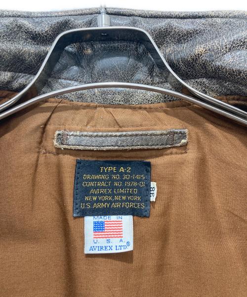 AVIREX（アヴィレックス）AVIREX (アヴィレックス) TYPE A-2 レザージャケット ブラウン サイズ:Mの古着・服飾アイテム