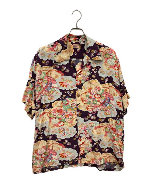 Sun Surf（サンサーフ）Sun Surf (サンサーフ) ELEMENTS OF ORIENTAL / レーヨンアロハシャツ パープル サイズ:XLの古着・服飾アイテム