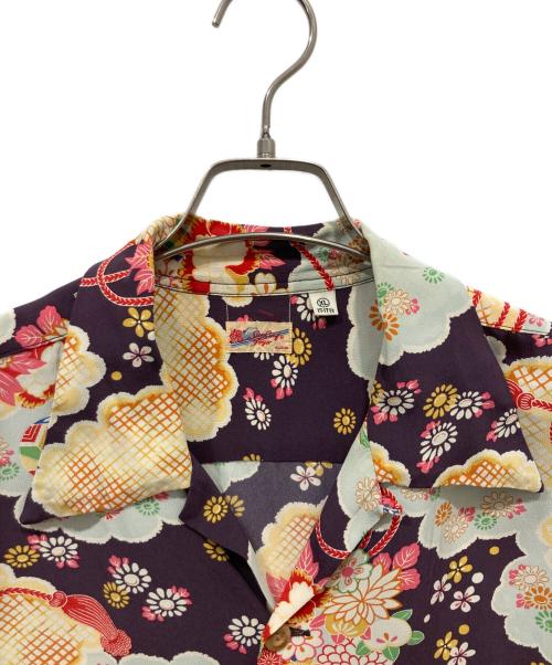 Sun Surf（サンサーフ）Sun Surf (サンサーフ) ELEMENTS OF ORIENTAL / レーヨンアロハシャツ パープル サイズ:XLの古着・服飾アイテム