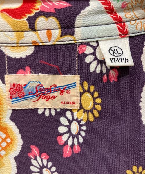 Sun Surf（サンサーフ）Sun Surf (サンサーフ) ELEMENTS OF ORIENTAL / レーヨンアロハシャツ パープル サイズ:XLの古着・服飾アイテム