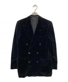 Yves Saint Laurent（イヴサンローラン）の古着「ダブルブレストベロアジャケット」｜ブラック