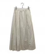 Plageプラージュ）の古着「麻混ウェザータックスカート」｜アイボリー
