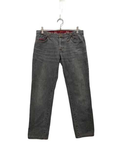 DOLCE & GABBANA（ドルチェ＆ガッバーナ）DOLCE & GABBANA (ドルチェ＆ガッバーナ) メタルプレート ストレート ブラックデニム グレー サイズ:W32の古着・服飾アイテム