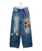 mina perhonenミナ ペルホネン）の古着「always ワイドデニムデニムパンツ」｜インディゴ