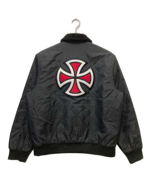 SUPREME（シュプリーム）SUPREME (シュプリーム) INDEPENDENT (インディペンデント) 17FW Fur Collar Bomber Jacket / ファー カラー ボンバー ジャケット ブラック サイズ:Lの古着・服飾アイテム