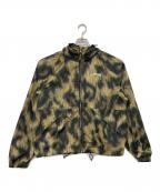 stussyステューシー）の古着「Beach Shell Fur Print ナイロンジャケット」｜ブラウン×ブラック