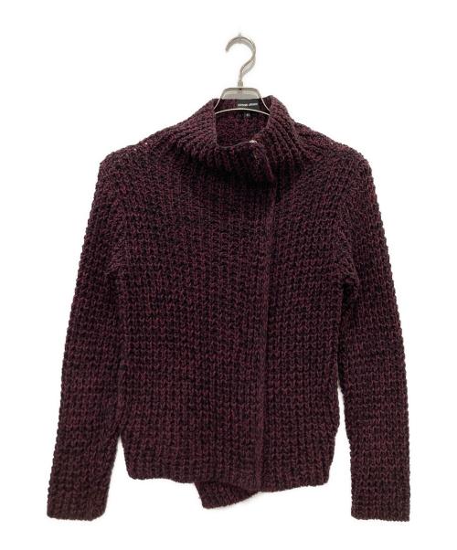 GIORGIO ARMANI（ジョルジョアルマーニ）GIORGIO ARMANI (ジョルジョアルマーニ) ニットジャケット パープル サイズ:40の古着・服飾アイテム