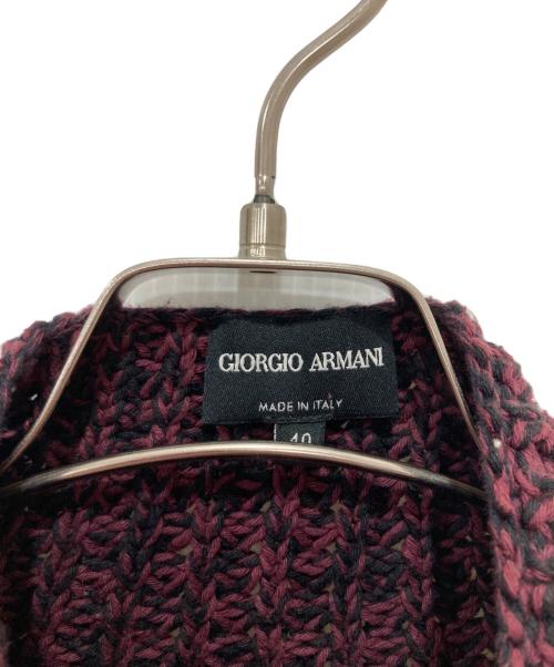 GIORGIO ARMANI（ジョルジョアルマーニ）GIORGIO ARMANI (ジョルジョアルマーニ) ニットジャケット パープル サイズ:40の古着・服飾アイテム