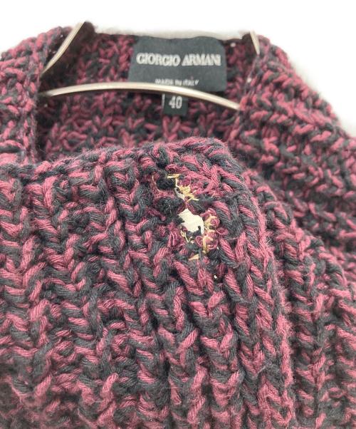 GIORGIO ARMANI（ジョルジョアルマーニ）GIORGIO ARMANI (ジョルジョアルマーニ) ニットジャケット パープル サイズ:40の古着・服飾アイテム