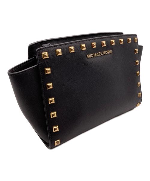 MICHAEL KORS（マイケルコース）MICHAEL KORS (マイケルコース) 2WAスタッズYショルダーバッグ ブラックの古着・服飾アイテム