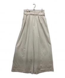 FRAY ID（フレイ アイディー）の古着「ハイウエストべルトデザインワイドパンツ」｜アイボリー