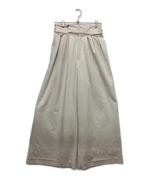 FRAY ID（フレイ アイディー）FRAY ID (フレイ アイディー) ハイウエストべルトデザインワイドパンツ アイボリー サイズ:1の古着・服飾アイテム