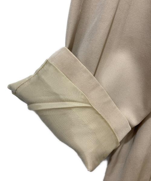 YOHJI YAMAMOTO（ヨウジヤマモト）YOHJI YAMAMOTO (ヨウジヤマモト) IMPERMEABLE ウールギャバジンステンカラーコート ベージュ サイズ:36の古着・服飾アイテム