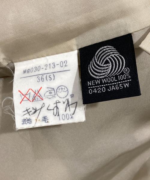 YOHJI YAMAMOTO（ヨウジヤマモト）YOHJI YAMAMOTO (ヨウジヤマモト) IMPERMEABLE ウールギャバジンステンカラーコート ベージュ サイズ:36の古着・服飾アイテム